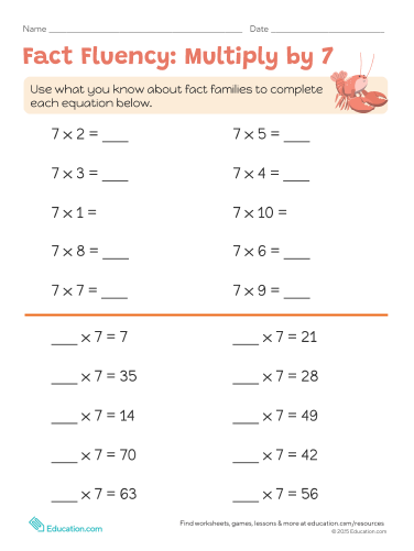 Fact Fluency: Multiply by 7