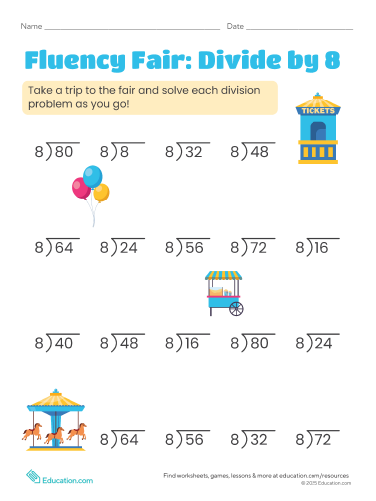 Fluency Fair: Divide by 8