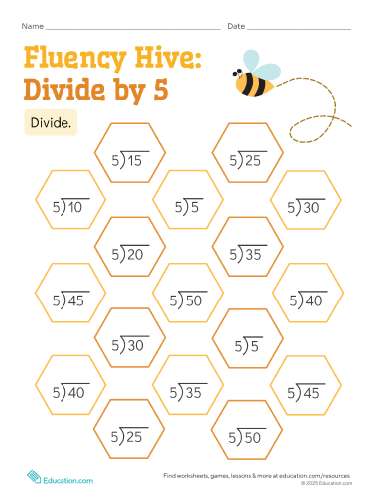 Fluency Hive: Divide by Five