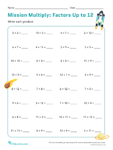 Mission Multiply: Factors Up to 12