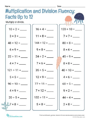Multiplication and Division Fluency: Facts Up to 12