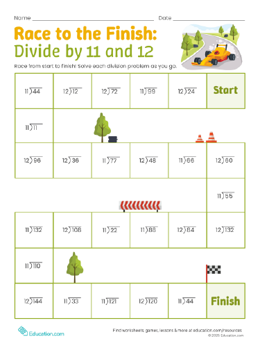 Race to the Finish: Divide by 11 and 12