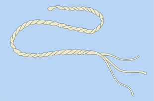 A piece of frayed string.