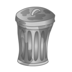a metal garbage can