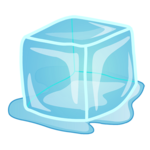 a wet ice cube