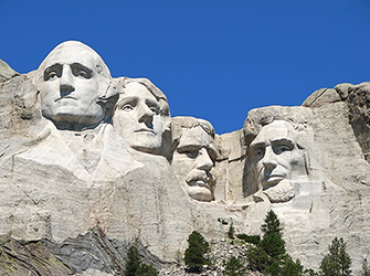 faces of four American presidents carved into a mountain